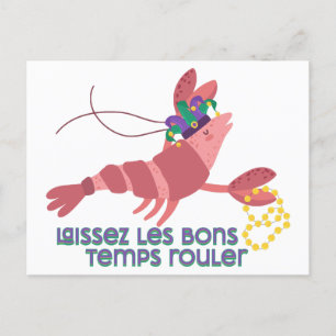 Mardi Gras Party Crawdad  Postcard