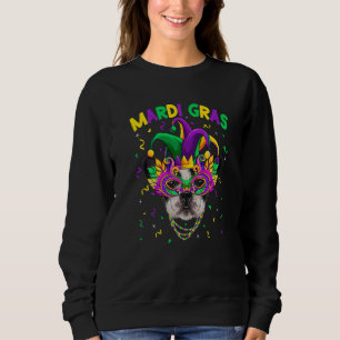 Mardi Gras Party Cute French Bulldog Dog Lover Jes Sweatshirt