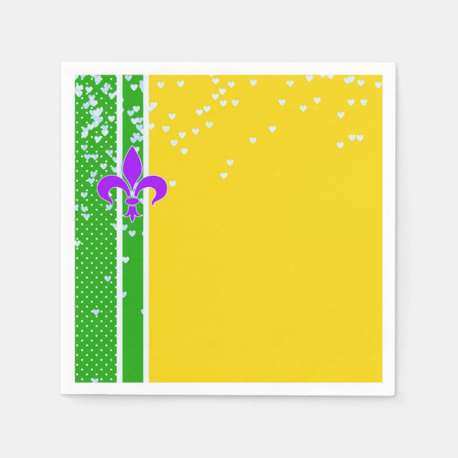 Mardi Gras Party | Fleur de Lis French New Orleans Napkin (Front)