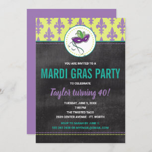 Mardi Gras Party Invitation