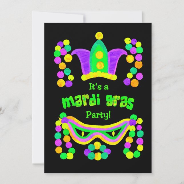 Mardi Gras Party Invitation (Front)