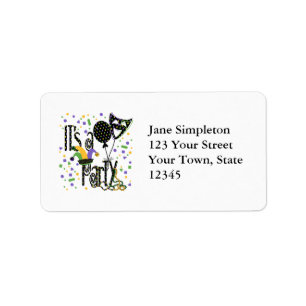 Mardi Gras Party Label