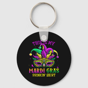 Mardi Gras Party Retro New Orleans Drinking Gifts Key Ring