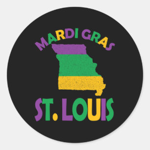 Mardi Gras Party St. Louis Missouri Classic Round Sticker
