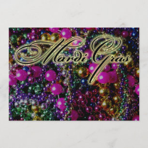 Mardi Gras Party "throws" DARK invitation template