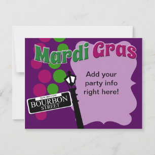 Mardi Gras Party Time Invitation