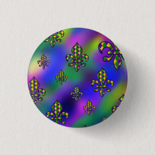 Mardi Gras Pattern 3 Cm Round Badge