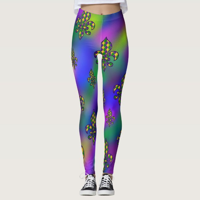 Mardi Gras Pattern Leggings (Front)