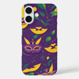 Mardi Gras Pattern Masquerade iPhone 16 Case