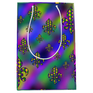 Mardi Gras Pattern Medium Gift Bag