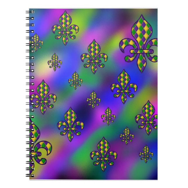 Mardi Gras Pattern Notebook (Front)