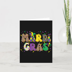 Mardi Gras Patterns Jester Carnival Parade Women K Card