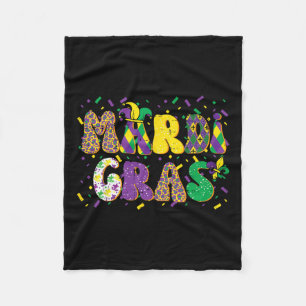 Mardi Gras Patterns Jester Carnival Parade Women K Fleece Blanket