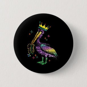 Mardi Gras Pelican Louisiana For Mens Womens 6 Cm Round Badge