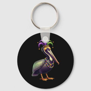 Mardi Gras Pelican Louisiana Parade Animal Lover M Key Ring