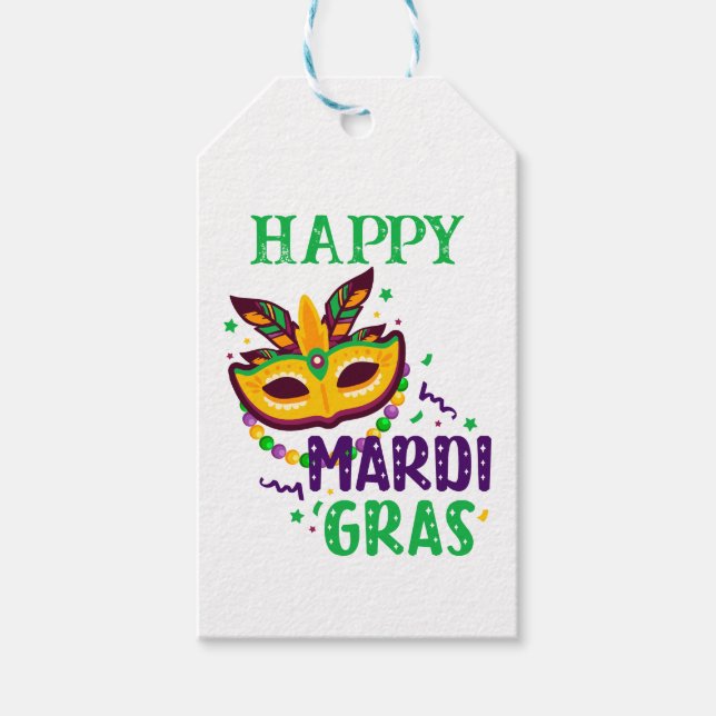 Mardi Gras Personalised Gift Tags (Front)