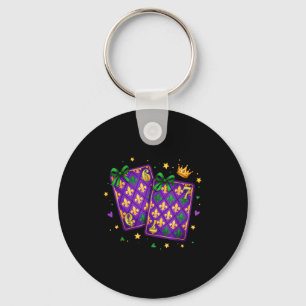Mardi Gras Playing Card Six Seven 67 Meme Carnival Key Ring