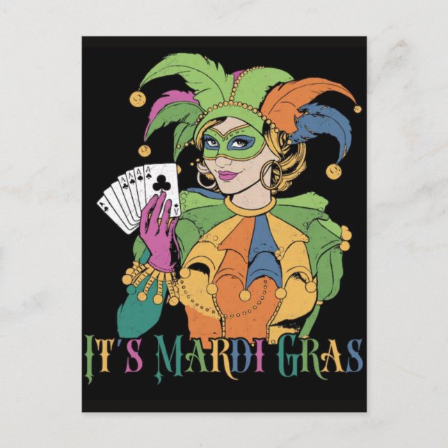 Mardi Gras Playing Cards Six Seven Deck Trucker  (Front)
