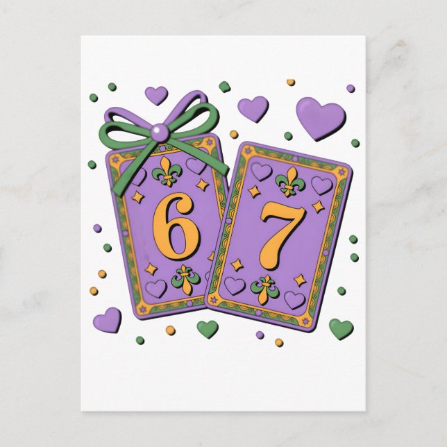 Mardi Gras Playing Cards Six Seven Deck Trucker Ha (Front)