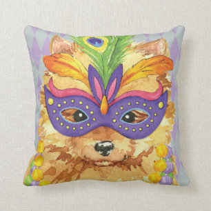 Mardi Gras Pomeranian Cushion