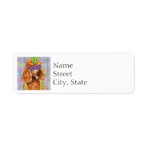 Mardi Gras Poodle Return Address Label