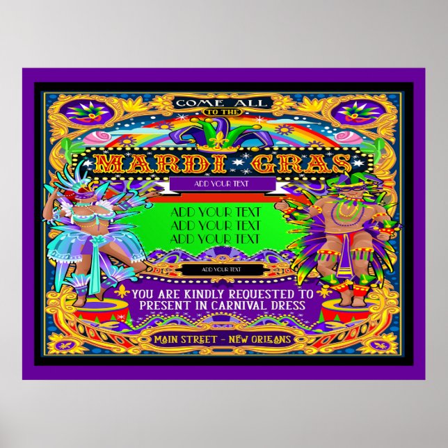 Mardi Gras Poster to be Customised (Front)
