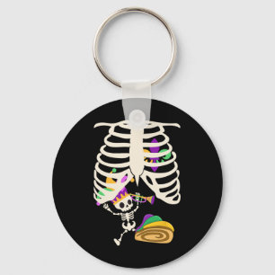 Mardi Gras Pregnancy Announcement Skeleton By Key Ring