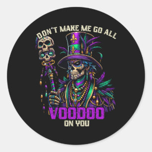 Mardi Gras Priest Top Hat New Orleans Witch Doctor Classic Round Sticker