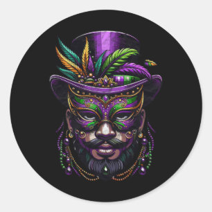 Mardi Gras Priest Top Hat New Orleans Witch Doctor Classic Round Sticker