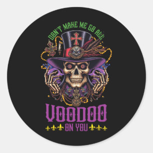 Mardi Gras Priest Top Hat New Orleans Witch Doctor Classic Round Sticker