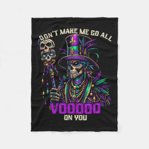 Mardi Gras Priest Top Hat New Orleans Witch Doctor Fleece Blanket