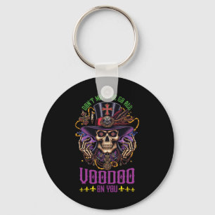 Mardi Gras Priest Top Hat New Orleans Witch Doctor Key Ring