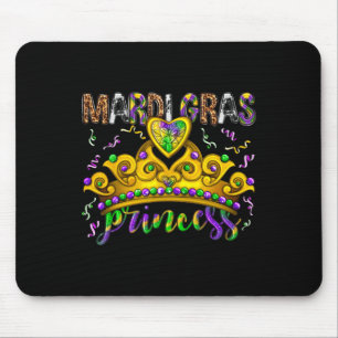 Mardi Gras Princess Beads Crown For Women Kids Gir Mouse Pad