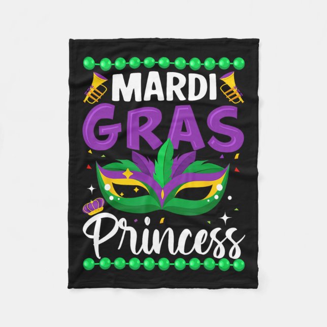 Mardi Gras Princess  Fleece Blanket (Front)