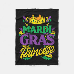 Mardi Gras Princess Funny Mardi Gras Carnival Wome Fleece Blanket