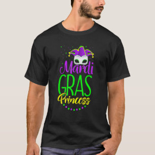 Mardi Gras Princess Masquerade Mask Amp Beads T-Shirt