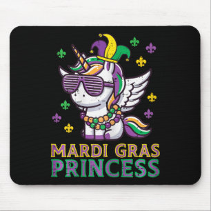 Mardi Gras Princess Unicorn Fat Tuesday Girls Kids Mouse Pad