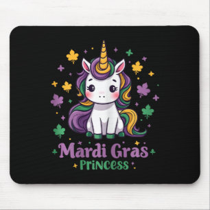 Mardi Gras Princess Unicorn Fat Tuesday Girls Kids Mouse Pad