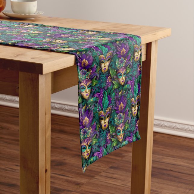 Mardi Gras Print Medium Table Runner (In Situ)