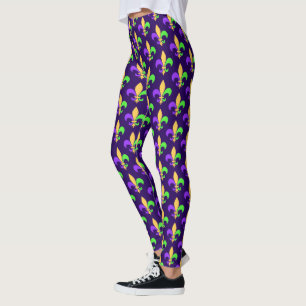 Mardi Gras Purple Green and Gold New Orleans Leggi Leggings