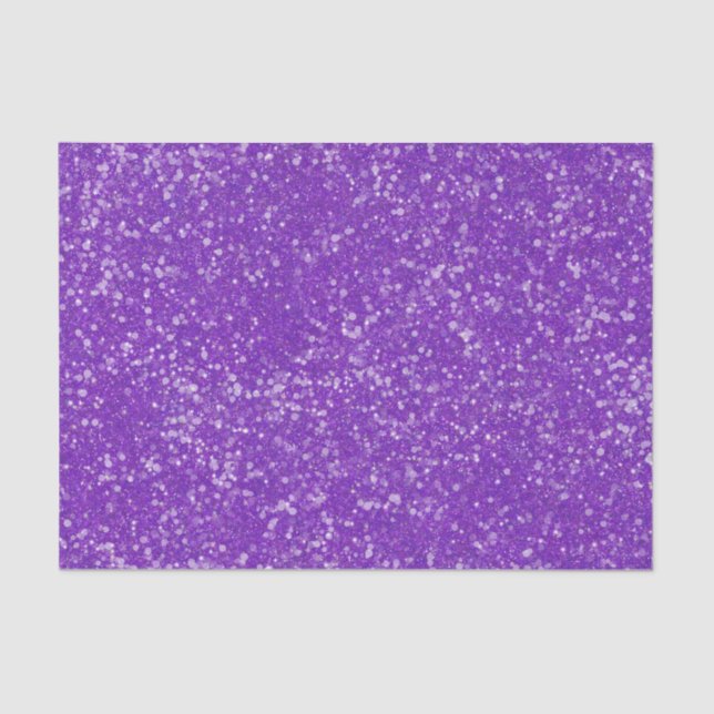 Mardi Gras Purple Solid Colour Faux Glitter Bling Tissue Paper (Front)