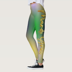  Mardi Gras purple yellow green Leggings