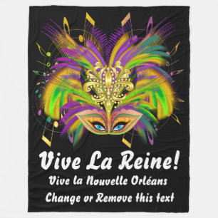 Mardi Gras Queen 3 Blanket 30"x40" 50"x60" 60"x80"