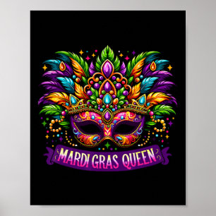 Mardi Gras Queen Costume Outfit Girls Womens Mardi Poster