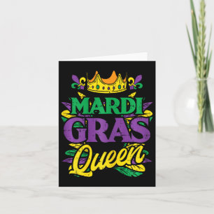 Mardi Gras Queen Crown Funny Mardi Gras Carnival W Card