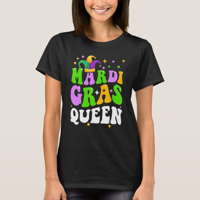 Mardi Gras Queen Family Party New Orleans Carnival T-Shirt (Front)