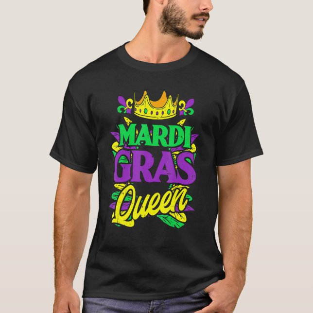 Mardi Gras Queen Mask Party New Orleans Carnival S T-Shirt (Front)