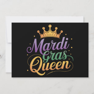 Mardi Gras Queen Parade Costume Party Invitation
