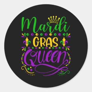 Mardi Gras Queen Parade Costume Party Women Mardi Classic Round Sticker