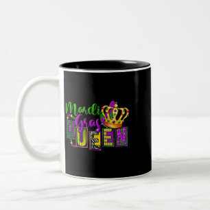 Mardi Gras Queen Parade Costume Party Women Mardi  Two-Tone Coffee Mug